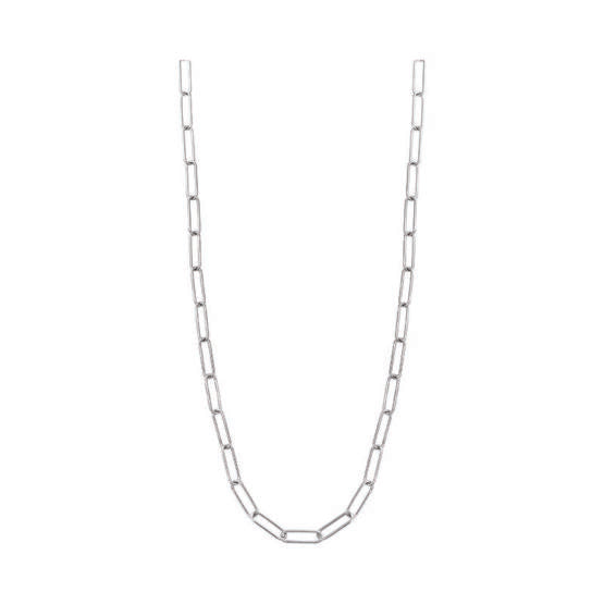 Silver Paperclip Style Necklace 18"