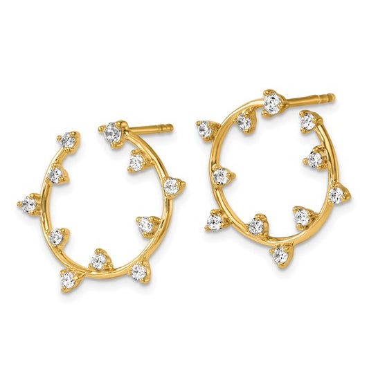 14ky Lab Diamond Circle Earrings