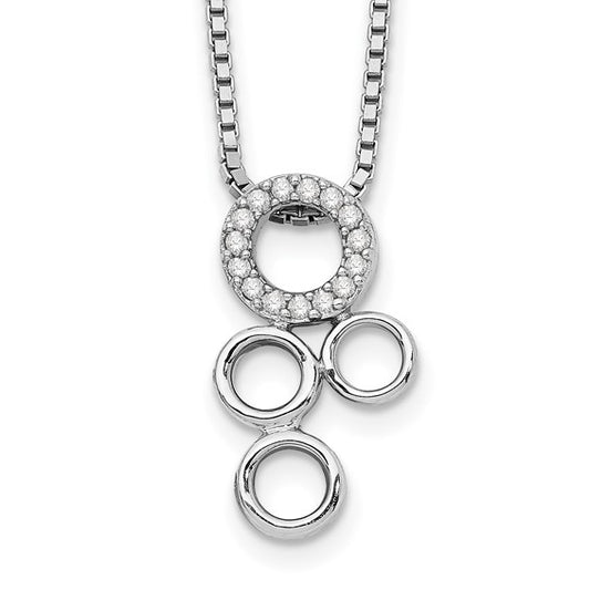Silver Diamond Multi-Circle Pendant