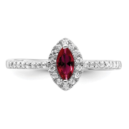 Ruby & Diamond Halo Style Ring
