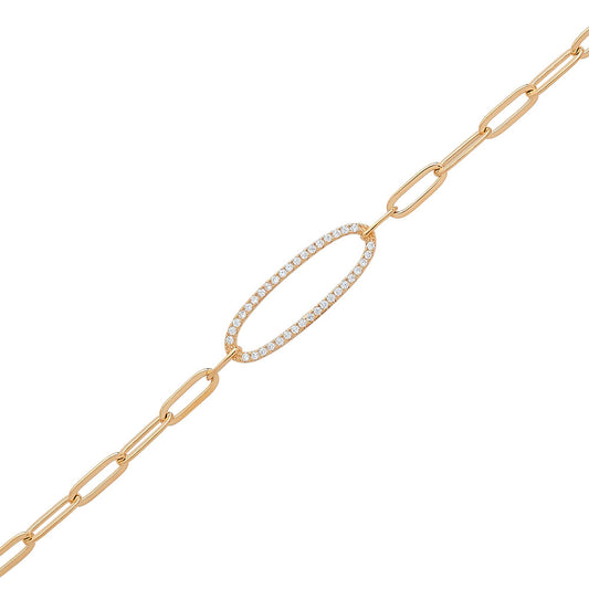 Gold Plated Silver Paperclip Bracelet