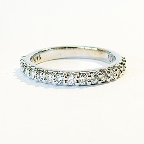 14K White Gold Lab Grown Diamond Rounded Band