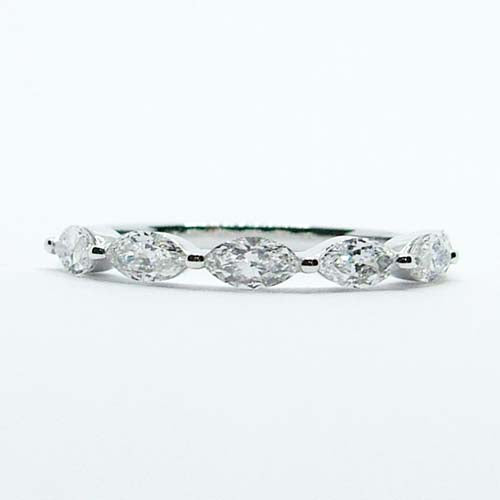 14k White Gold Marquise Shaped Lab Grown Diamond Wedding Ring