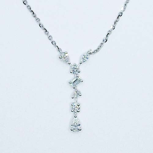 14k White Gold Multi Lab Grown Diamond Necklace
