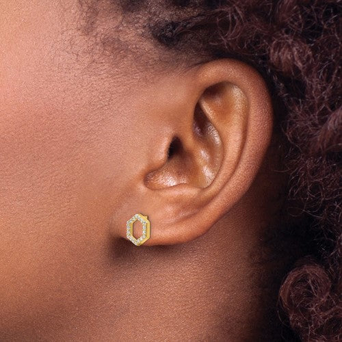 Lab Grown Diamond Hex Earrings