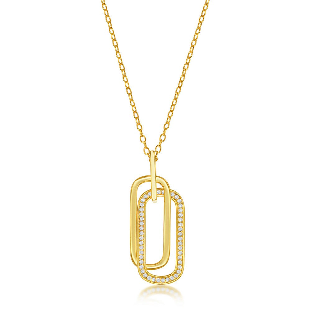 Gold Plated Double Paperclip Necklace