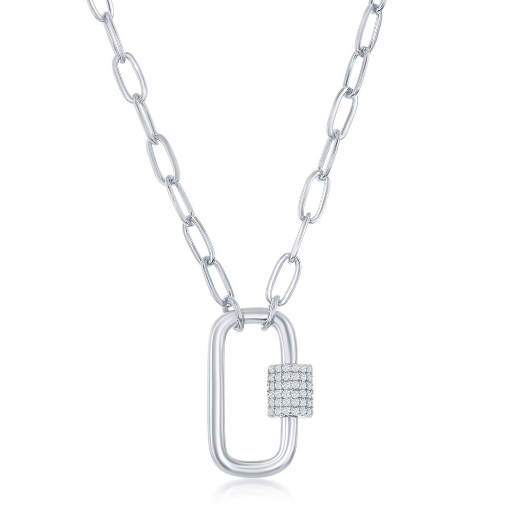 Silver Paperclip Style Necklace