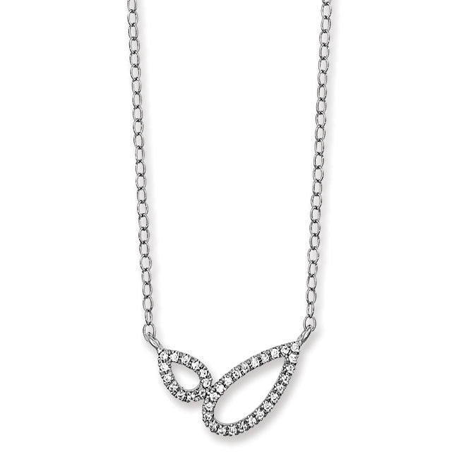 Silver Crystal Pear Shaped Necklace