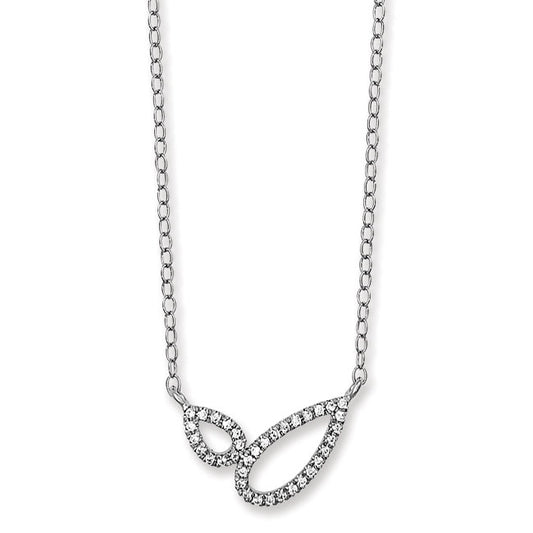 Silver Crystal Pear Shaped Necklace