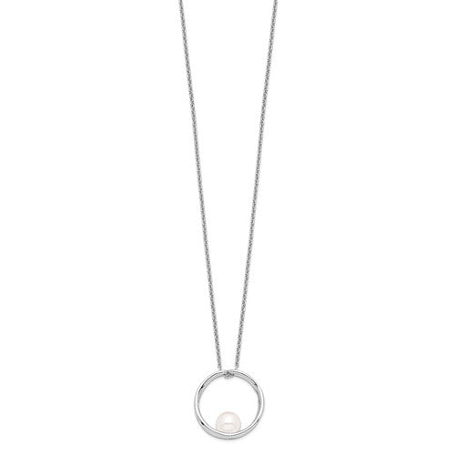 Silver Pearl Circle Pendant