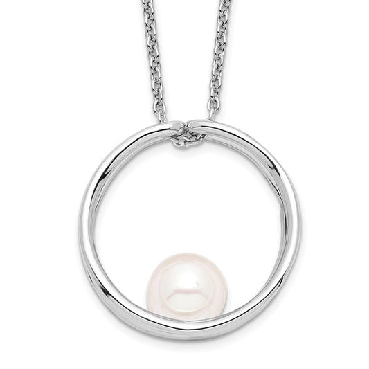 Silver Pearl Circle Pendant