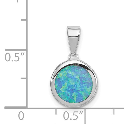Lab Opal Silver Pendant