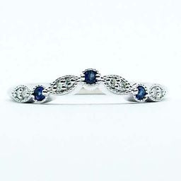 14k White Gold Sapphire And Lab Grown Diamond Crown Ring